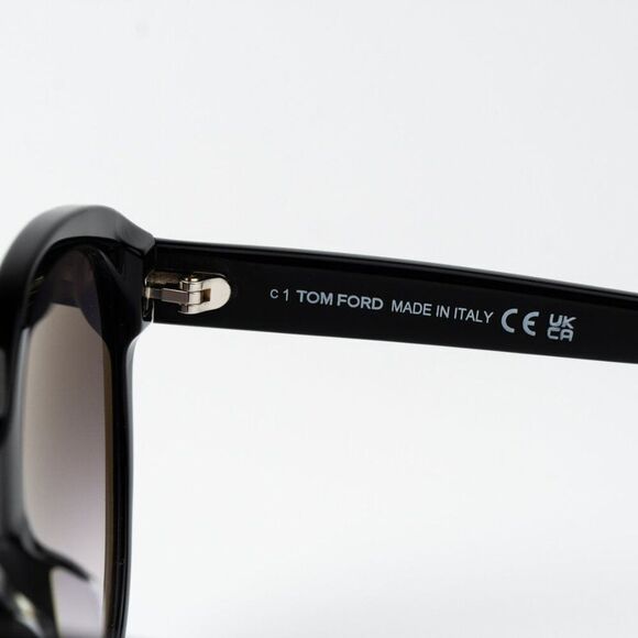 Tom Ford Women Sunglasses Shiny Black Smoke Gradient Round FT0957-D/S 01B main image 4